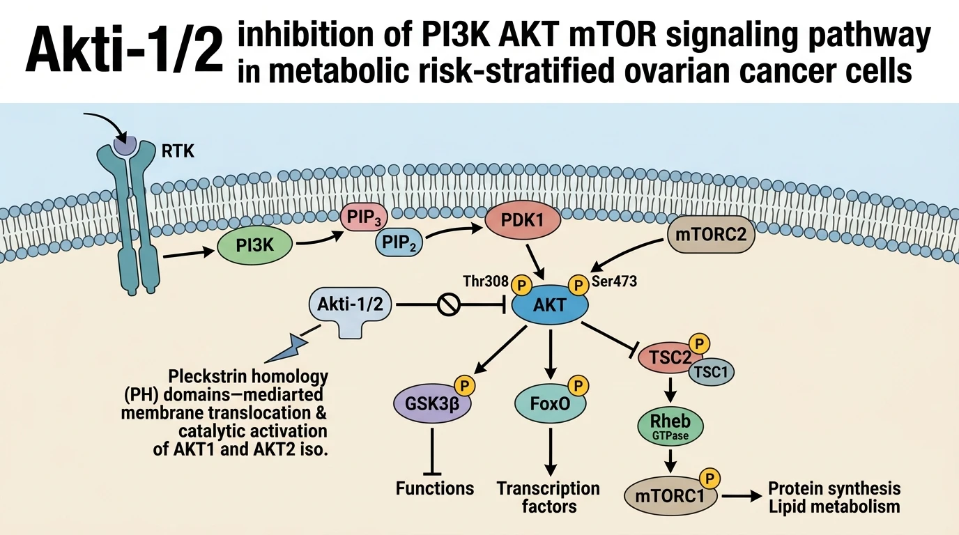 Akti-1/2 inhibition of PI3K AKT mTOR signaling pathway in metabolic risk-stratified ovarian cancer cells